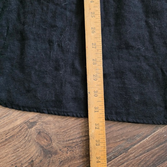 Old Navy Black Smocked Waist Linen Blend Mini Dress Womens Size M Indie Boho Y2K - Picture 6 of 9